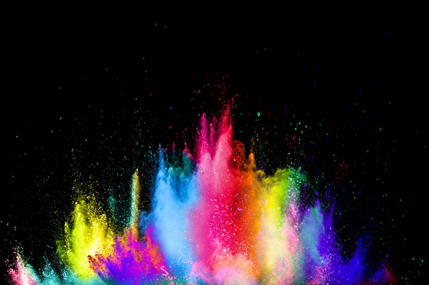 Explosión colorida para el polvo feliz de Holi. Fondo abstracto de las partículas de color estallan o salpican
. - Foto, Imagen