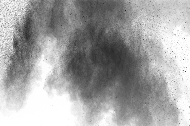 Fehér por robbanás felhő fekete háttérrel. Fehér por - Fotó, kép