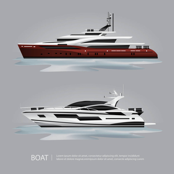 Transport Bateau Yacht de tourisme pour Voyage Illustration vectorielle - Vecteur, image