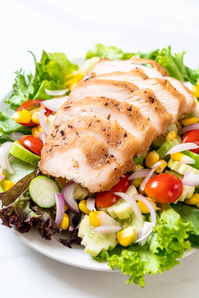 Healthy salad bowl with chicken breast  - Photo, Image