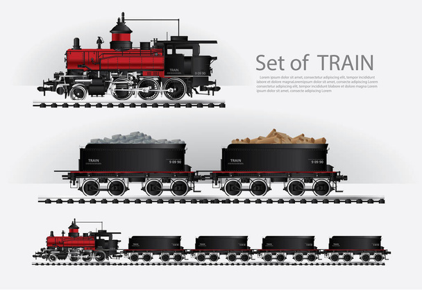 Train de marchandises sur une route ferroviaire Illustration vectorielle - Vecteur, image