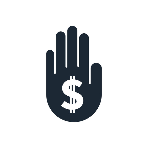 Dollar sign in palm of hand - Vektori, kuva