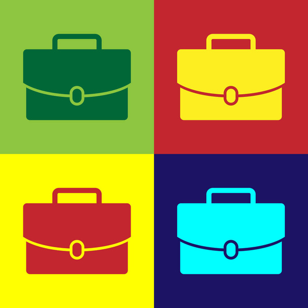 Színes a színes hátterek elszigetelt táska ikonra. Üzleti ügyben jele. Üzleti portfoliója. Lapos kivitel. Vektoros illusztráció - Vektor, kép