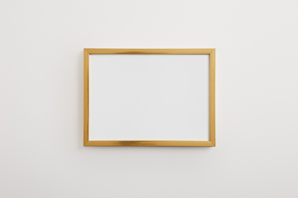 wooden square, decorative frame on white background  - Foto, afbeelding