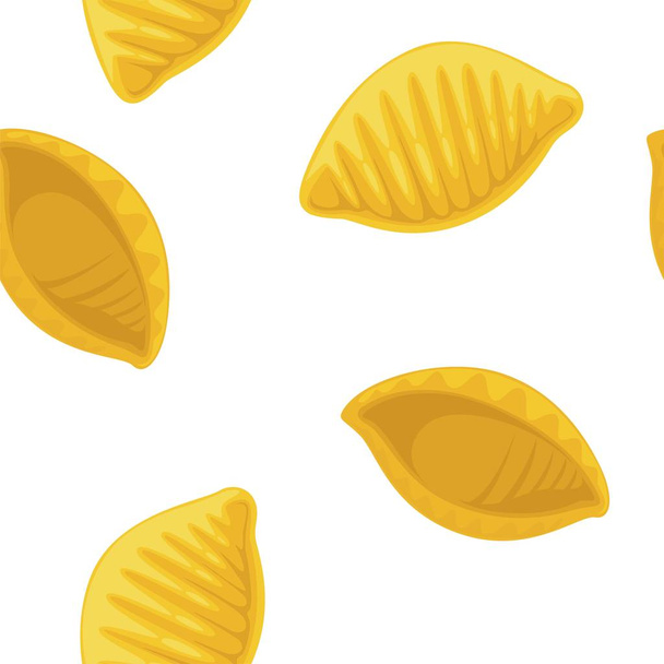 Conchiglie rigate pasta vector seamless pattern on white background - Вектор,изображение