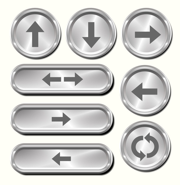Metal Arrow Buttons - Вектор, зображення