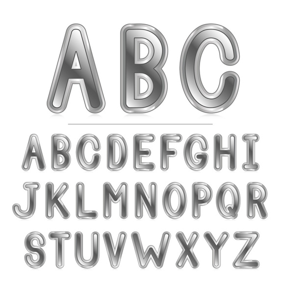 Metal Font - Vector, Image
