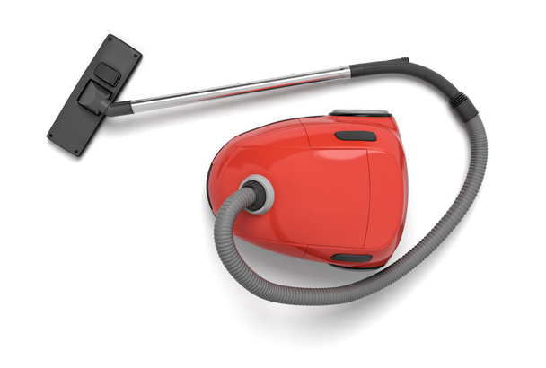 3d rendering of red electric vacuum cleaner isolated on white background - Foto, immagini