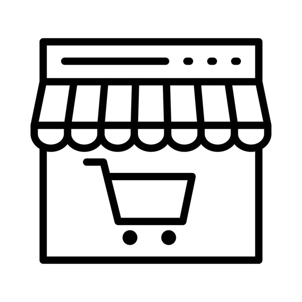 negozio online linea sottile icona vettoriale
 - Vettoriali, immagini