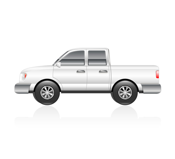 White Pick Up Truck - Vector, Image