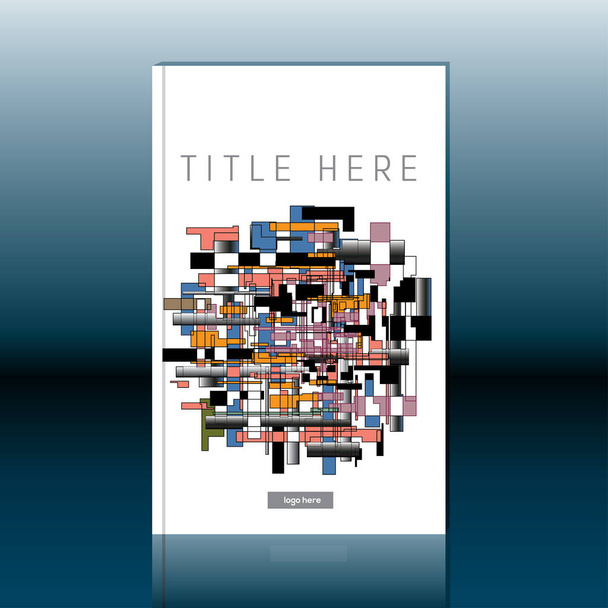 Abstract composition. Text frame surface. Colorful brochure cover design. Title sheet model set. Linear space icon. Vector front page font. Ad banner form texture. Flier fiber - Vector - Vector, Image