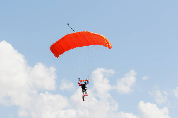 Parachutist on Landing - sky - Photo, Image
