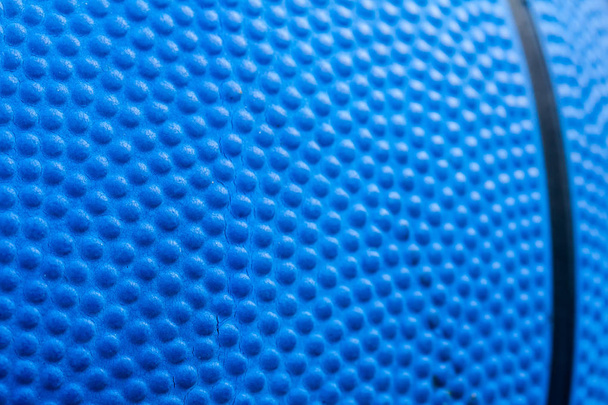 blaue Basketballtextur mit Linien, Makro-Nahaufnahme. - Foto, Bild