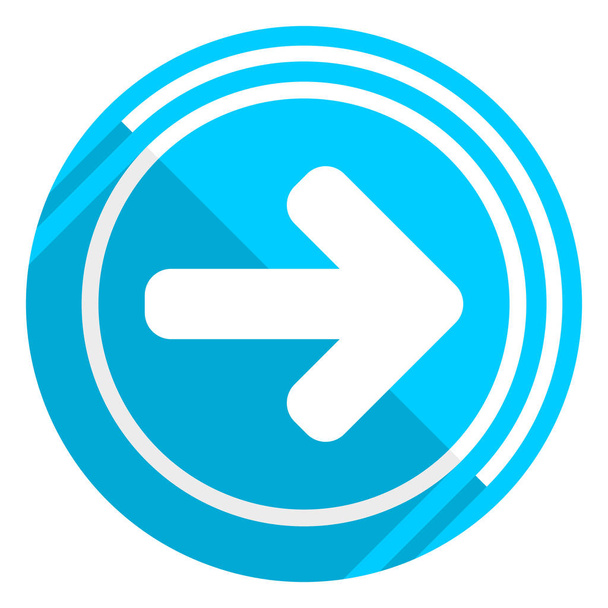 Right arrow flat design blue web icon, easy to edit vector illustration for webdesign and mobile applications - ベクター画像