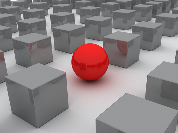 Esfera roja 3d
 - Foto, Imagen