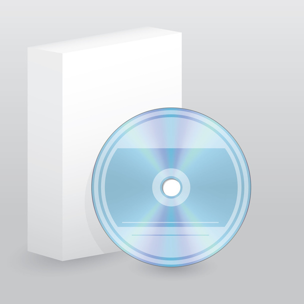Color disco en blanco con caja en blanco
 - Vector, imagen