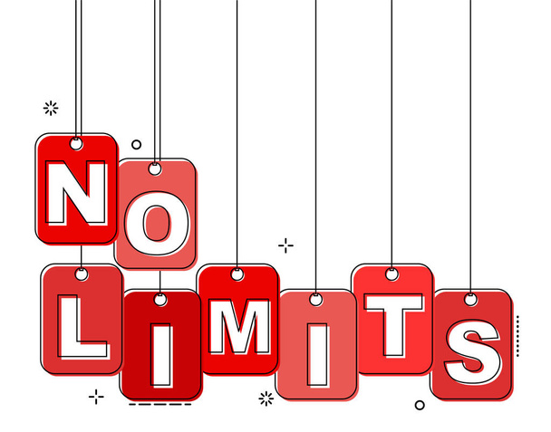 red flat line tag no limits - Vector, Image