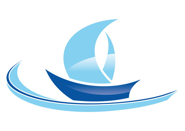 blaues Segelboot - Vektor, Bild