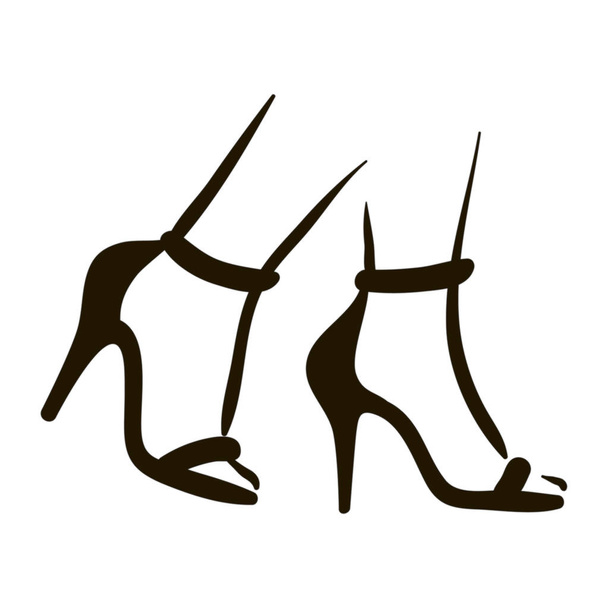 Vektor žena nohy vysoké podpatky ikonu obrázku. Nohou symbol na bílém pozadí - Vektor, obrázek