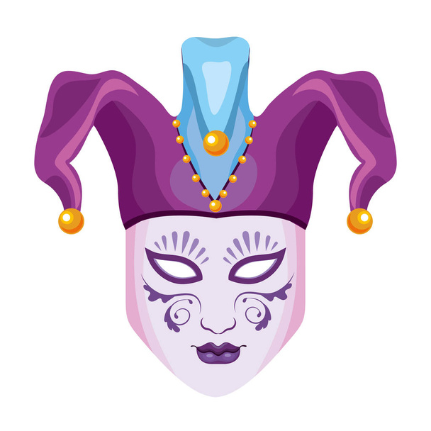 mask with jester hat - Vector, Image