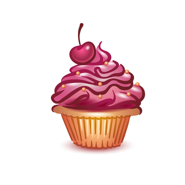 Vector illustration concept of colorful Graphic Cupcake icon on white background - Vettoriali, immagini