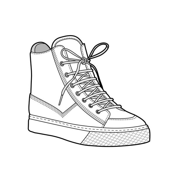 Chaussures Mode plat dessin technique vectoriel modèle
 - Vecteur, image