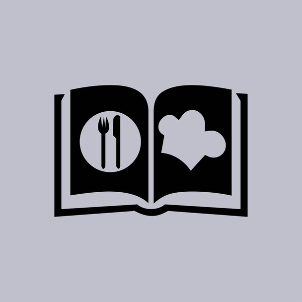 książka kucharska na szarym tle  - Wektor, obraz
