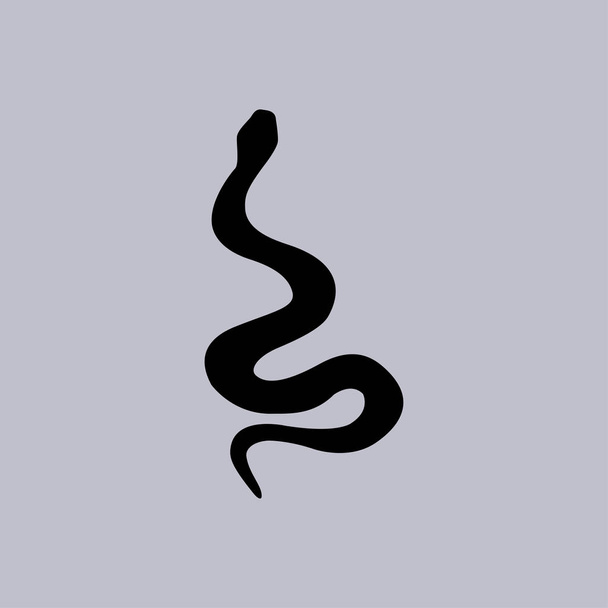 ícone de vetor de serpente no fundo cinza
  - Vetor, Imagem