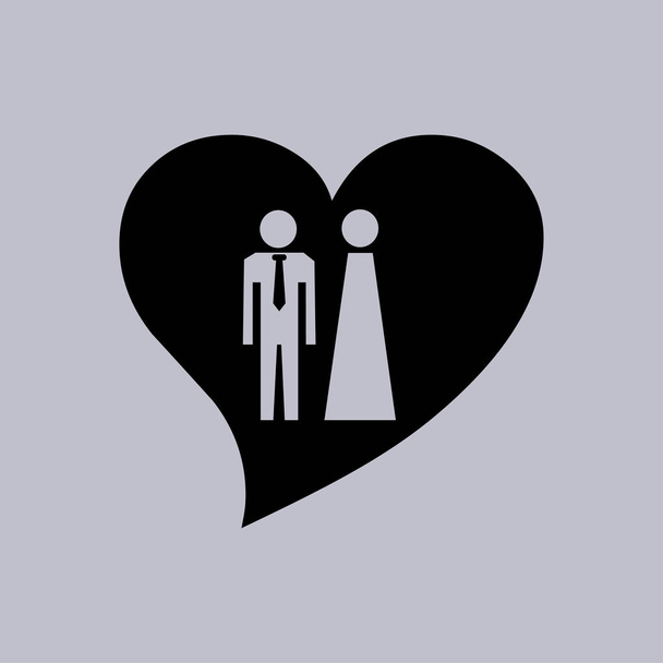 Kalp simgesi. Erkek ve kadın ile vektör çizim - Vektör, Görsel