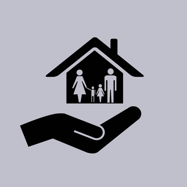 house vector icon on grey background  - Vector, Image