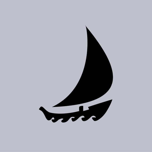 bateau icône vectorielle sur fond gris
  - Vecteur, image
