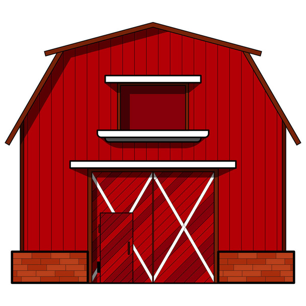 Granja de almacenamiento de trigo granero. Edificio de granja
 - Vector, Imagen