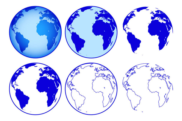 conjunto de ícone globo
 - Vetor, Imagem