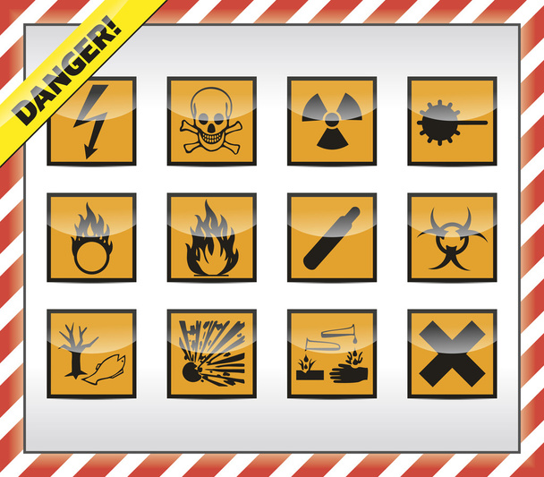 Danger symbols - Vector, Image