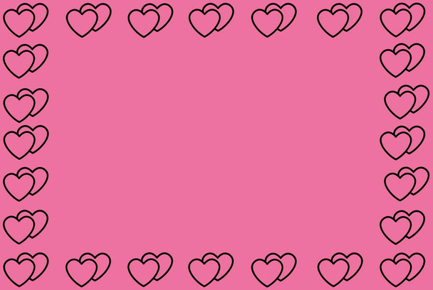 Μαύρο σχήμα καρδιάς σε ροζ φόντο. Σχεδιασμός καρδιών. Μπορεί να χρησιμοποιηθεί για άρθρα, εκτύπωση, Εικονογράφηση σκοπό, φόντο, ιστοσελίδα, επιχειρήσεις, παρουσιάσεις, προσφορές προϊόντων κ.λπ.. - Φωτογραφία, εικόνα