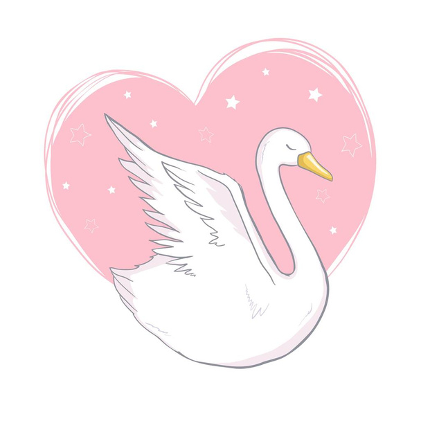 Swan. White bird. Sign, symbol, logo, logo vector. Vector. - Photo, Image