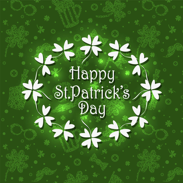 St Patricks Day greeting card background. Vector illustration. - Διάνυσμα, εικόνα