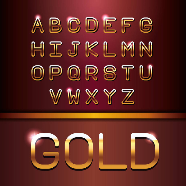 GOLD letras VIP alpahabet
 - Vector, imagen
