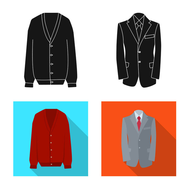 Vector design of man and clothing symbol. Collection of man and wear stock symbol for web. - Vector, afbeelding