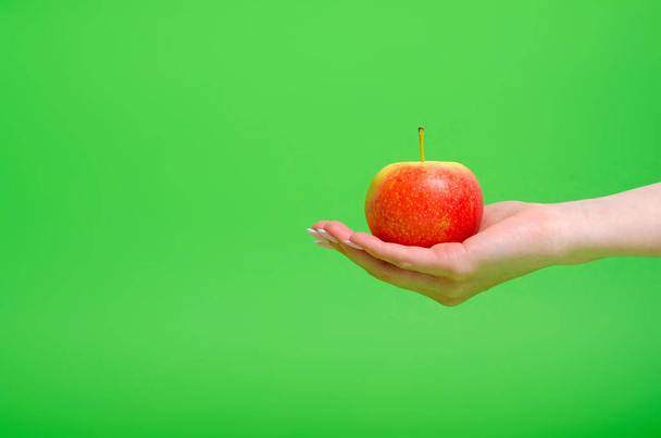 Apple in hand fruit healthy nature - 写真・画像