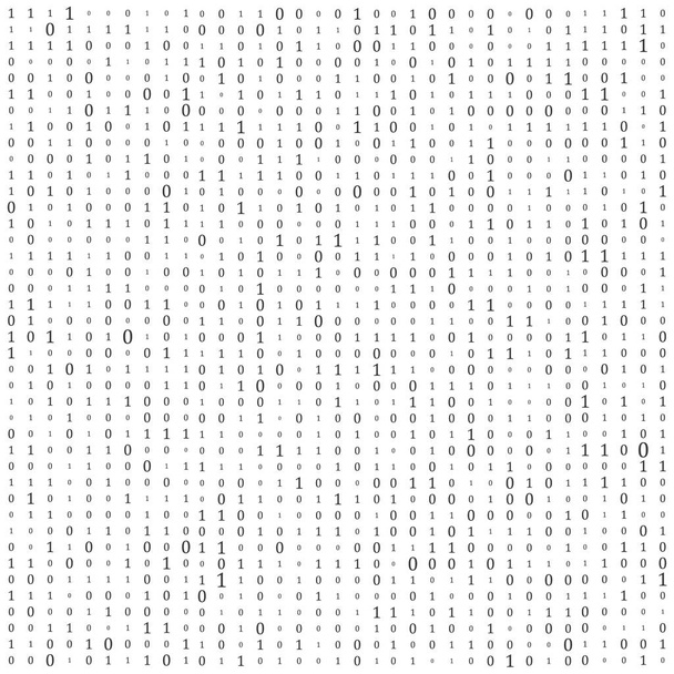 Binary Code Background Vector. Black And White Background With Digits On Screen. Vector Background Illustration. - Vector, Image