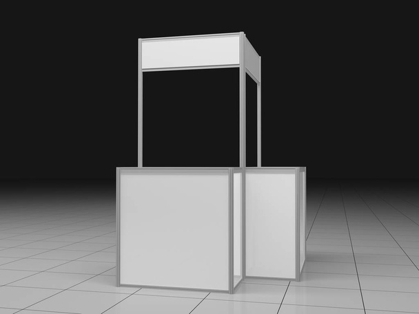 Blank Exhibition Trade Stand. 1x2.5 meters. Standard - Photo, Image
