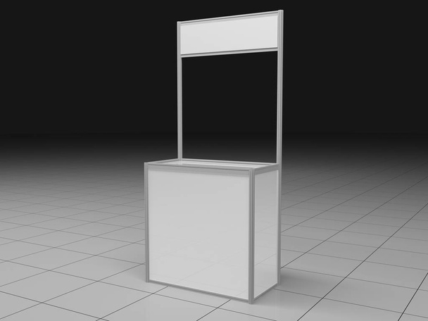 Blank Exhibition Trade Stand. 1x2.5 meters. Standard - Photo, Image