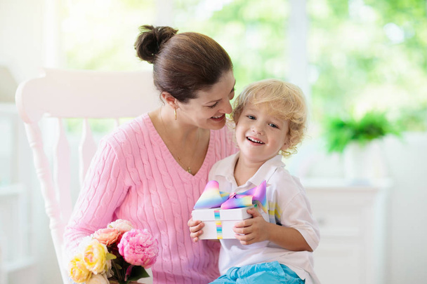 Happy mother���s day. Child with present for mom. - Photo, Image