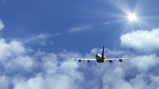 El avión vuela en las nubes, bucle de vídeo Cinemagraph
 - Imágenes, Vídeo