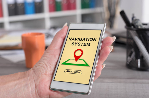Navigation system concept on a smartphone - Photo, Image