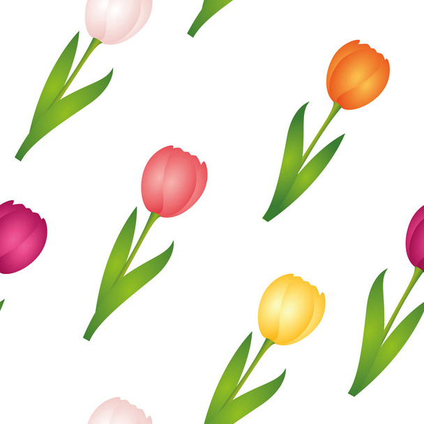 modèle sans couture tulipes printemps fond de conception
 - Vecteur, image