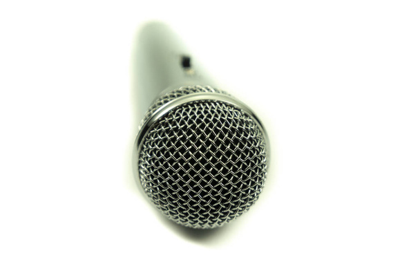 Vue perspective microphone vocal argenté
 - Photo, image