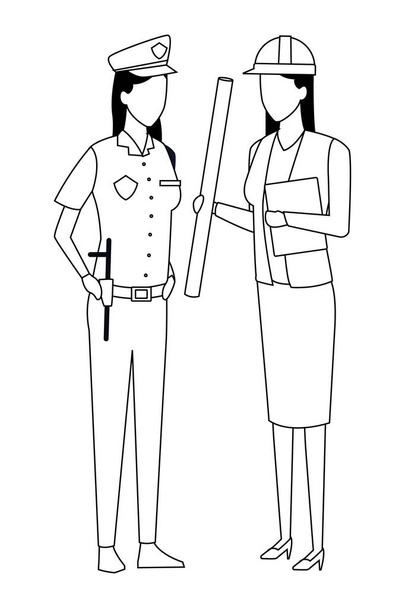 Banen en beroepen avatar in zwart-wit - Vector, afbeelding