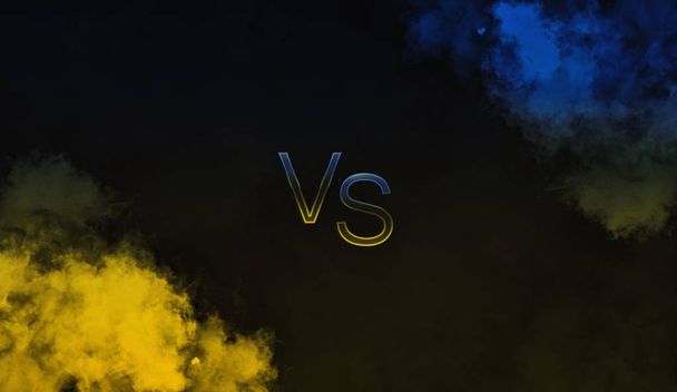 Design composition for various competition, battle with smoke background. Versus screen red and blue. - Photo, image
